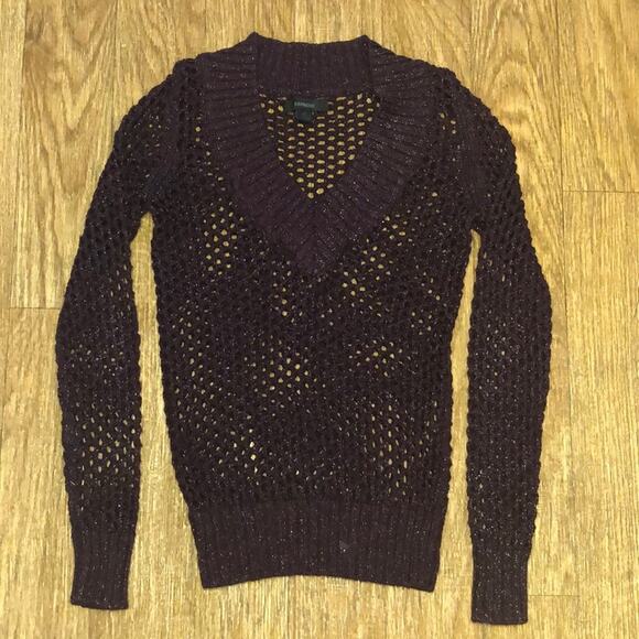 Express Open Knit Wine Maroon Sweater Size XS - Picture 2 of 10